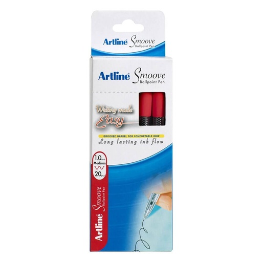 [WS3HQCC01] Artline Smoove Red Pen (Box of 20)
