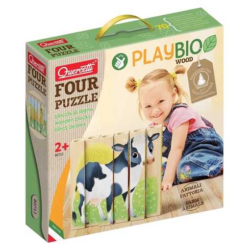 [HB4QCIH01] Quercetti Play Bio Four Puzzle Farm Animals