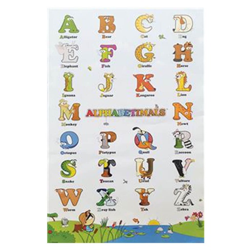 [IM2GQNS01] Animal Alphabet Educational Poster