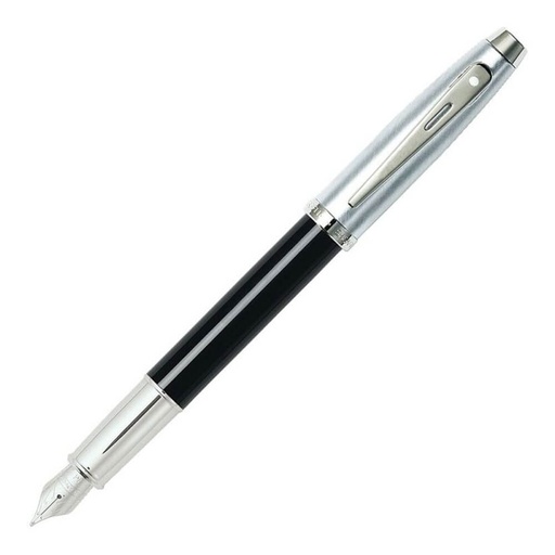 [BM2HYIH01] 100 Brushed Chrome Cap Fine Pen w/ Nickel Trim (Blk Lacquer)