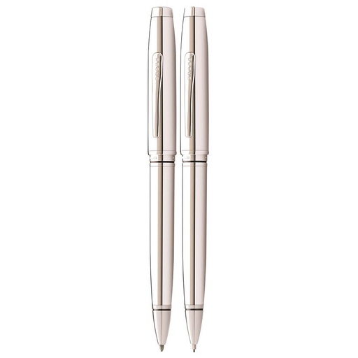 [BM2OBEE01] Cross Coventry Lustrous Polished Chrome Pen and Pencil Set