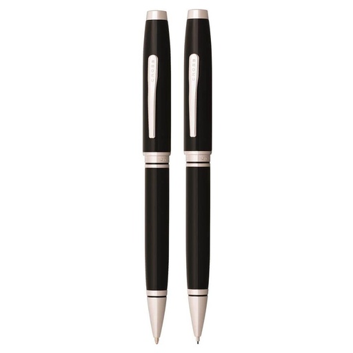[BM2CMME01] Coventry Black Lacquer w/ Chrome Ballpoint Pen & Pencil Set