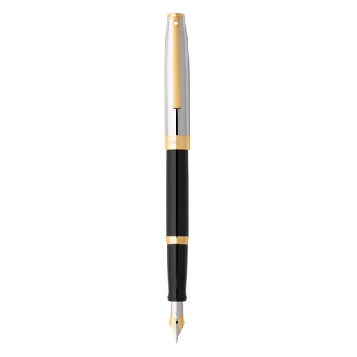 [BM2DGZJ01] Segaris Black Fine Fountain Pen w/ Chrome Cap & Gold Trim