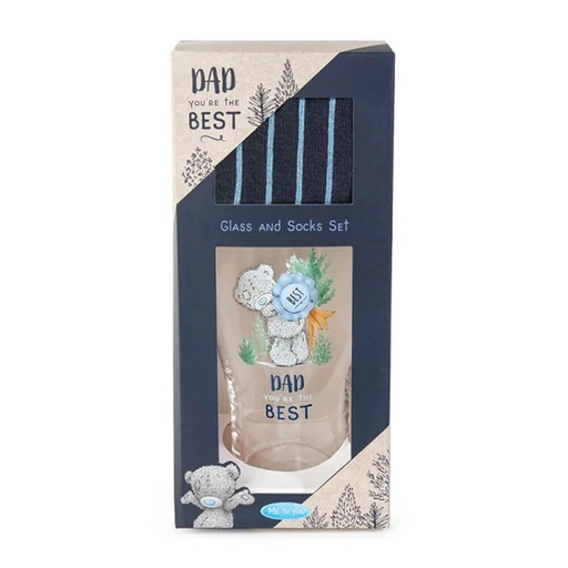 [JR7CUOF01] Me to You Father's Day Dad Beer Glass & Socks Gift Set