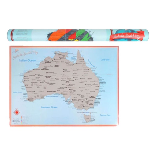 [AW2NNXH01] Deluxe Australian Travel Scratch Map Poster (85x61cm)