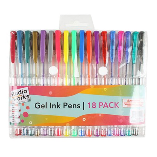 [AW2DNUC01] Gel Ink Pens 18pcs (21.5x15.5x1.5cm)