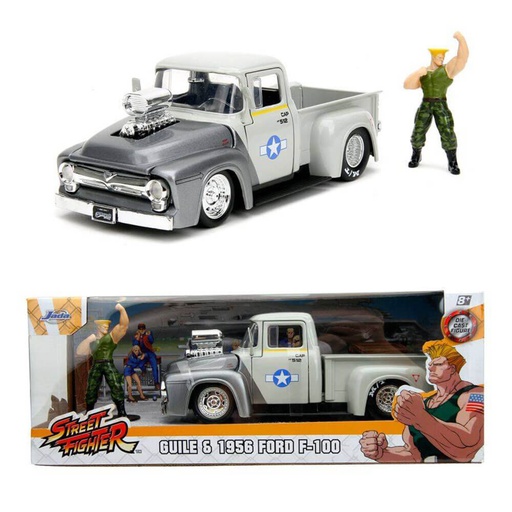 [IC13OQLF01] Ford F-100 1:24 w/ Guile Figure Hollywood Rides Diecast