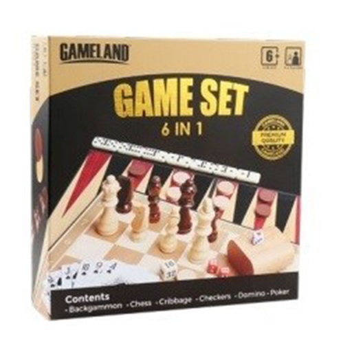 [GW1RJFE01] Traditional 6in1 Board Game Set