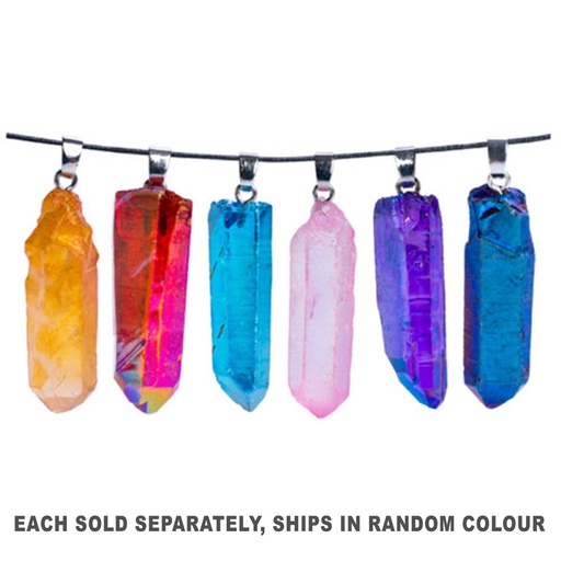 [MI22DDKN01] Gemstone Aura Crystal Point Pendant