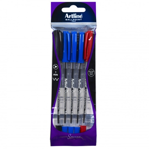 [AI1AFOQ01] Artline Smoove Ballpoint Pen 5pk