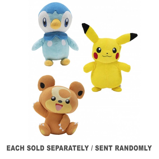 [VR7MSNU01] Pokemon Select Corduroy Plush 8" (1pc Random Style)