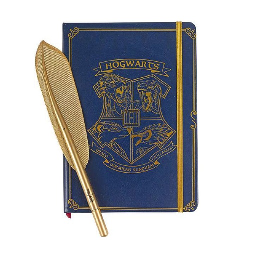 [RI2UUMT01] Harry Potter Hogwarts Themed Journal w/ Feather Pen