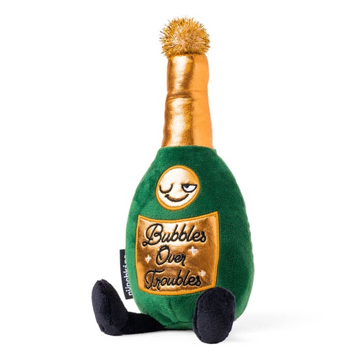 [WV7SNQT01] Punchkins Bubbles Over Troubles Champagne Bottle Plush