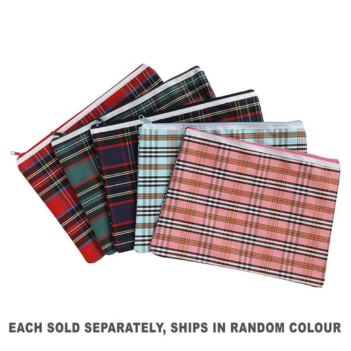 [WS4KBLS01] Marbig Single Zip Giant Tartan Pencil Case (36x26cm)