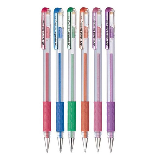 [WS4LVML01] Pentel Metallic Hybrid Gel Pen w/ Grip (6 Assorted Colors)