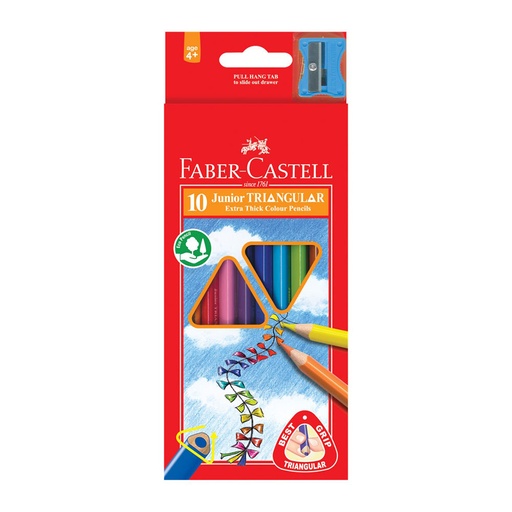 [WS4NTBO01] Faber-Castell Triangular Grip Coloured Pencil (Pack of 10)