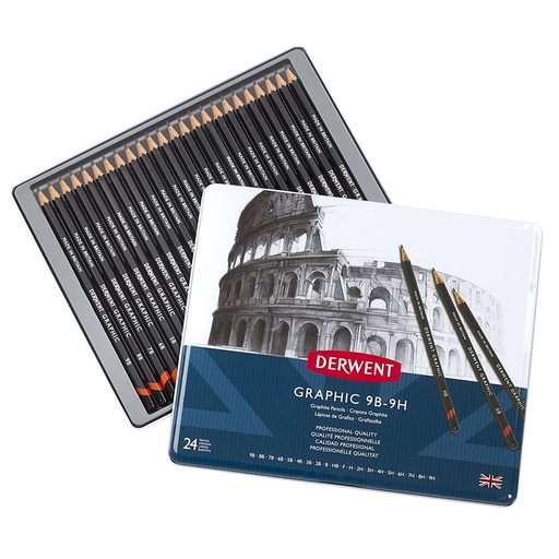 [WS4JTYQ01] Derwent Graphite 9B-9H Lead Pencil (Box of 24)