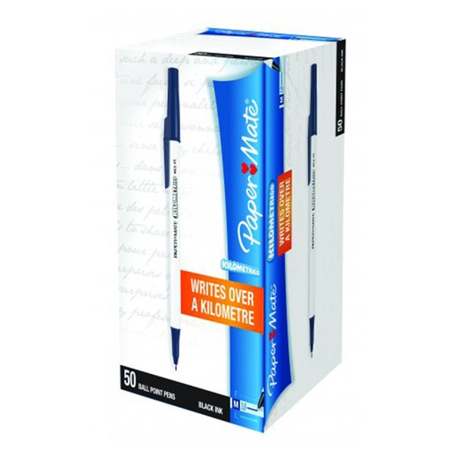 [WS4NDJY01] Papermate Kilometrico Medium Ballpoint Pen 50pcs (Black)