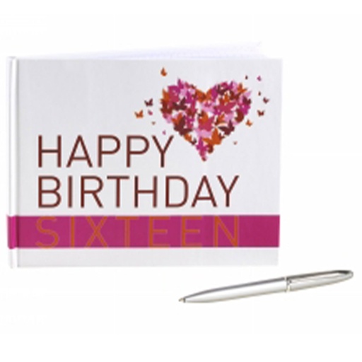 [WS4ZOTU01] Me 16th Birthday Guest Book with Pen