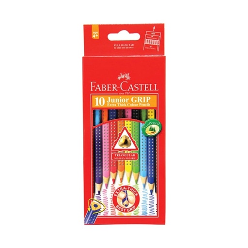[WS4HGFE01] Faber-Castell Junior Grip Triangular Coloured Pencil 10pcs