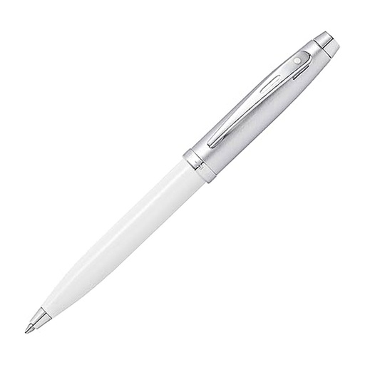 [WS4ZKNP01] Sheaffer White Lacquer Chrome Trim Ballpoint Pen