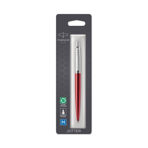 [WS4FHJN01] Parker Jotter Kensington Ballpoint Pen w/ Chrome Trim (Red)