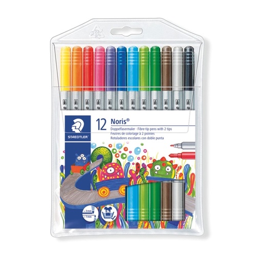 [WS4LEPZ01] Staedtler Noris Club Fibre Pen with 2 Tips (Pack of 12)