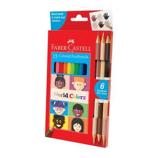[WS4ZPGK01] Faber-Castell World Colours Coloured Pencil (Pack of 15)