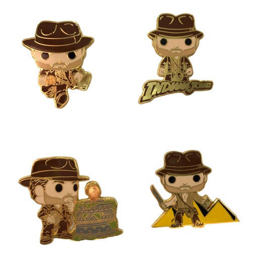 [IC14YSID01] Indiana Jones Raiders of the Lost Ark Indy Set Pin 4pk