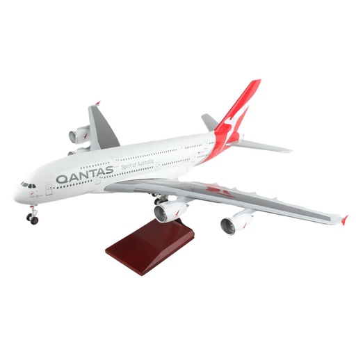 [HC1CPAO01] Skymarks Qantas A 380 1/100 Scale Model with Wooden Stand