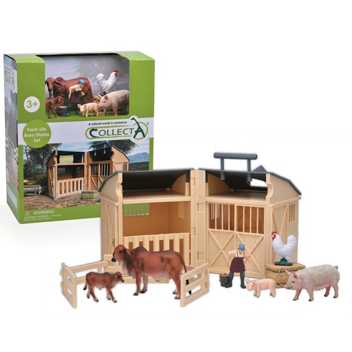 [RP1DFQY01] Collecta Barn/Stable Set Farm and Accessories
