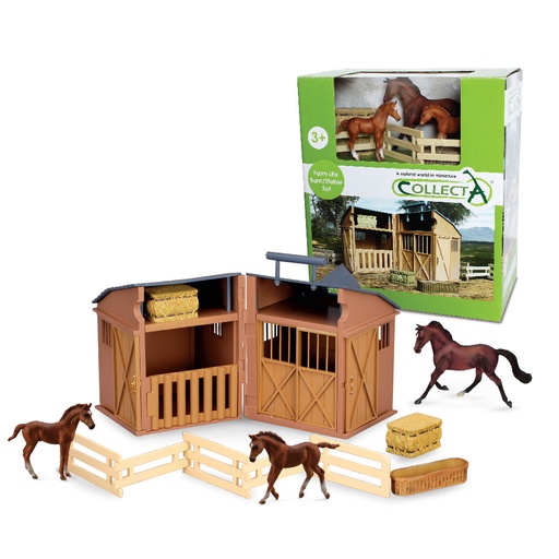 [RP1EAUU01] CollectA Stable Playset with Horses