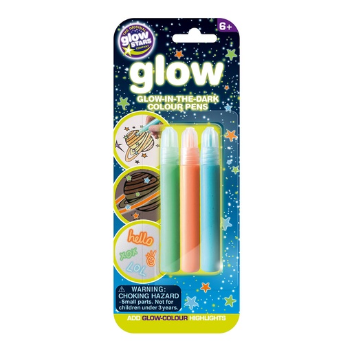 [RP1VSPR01] Brainstorm Toys Glow in the Dark Colour Pens (Pack of 3)