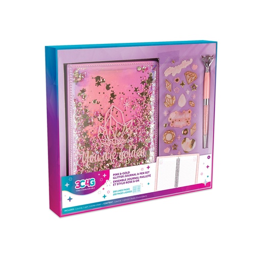 [RP1VBYY01] 3C4G Pink and Gold Journal and Pen Set