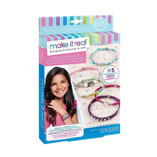 [RP1GBWD01] Make It Real Rainbow Bling Bracelets