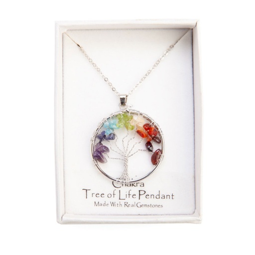 [MI23JMEM01] Gemstone Tree of Life Chakra Pendant