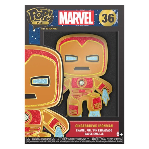 [IC15IBHQ01] Marvel Comics Iron Man Gingerbread Enamel Pop! Pin