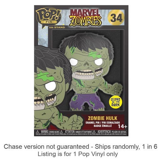 [IC15ZIRV01] Marvel Comics Zombie Hulk 4" Pop! Pin