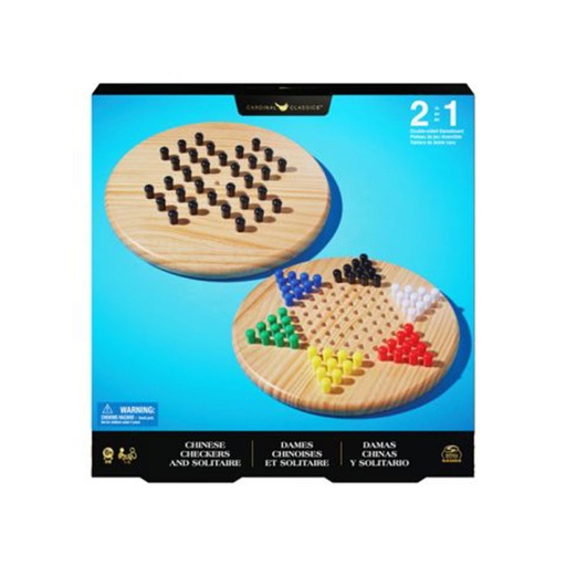 [AB4HBUS01] Classic Games Wooden Solitaire/Chinese Checkers Board Game