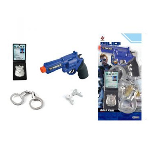 [AB4DRDA01] Police Force Toy Gun, Cuffs and Badge Set