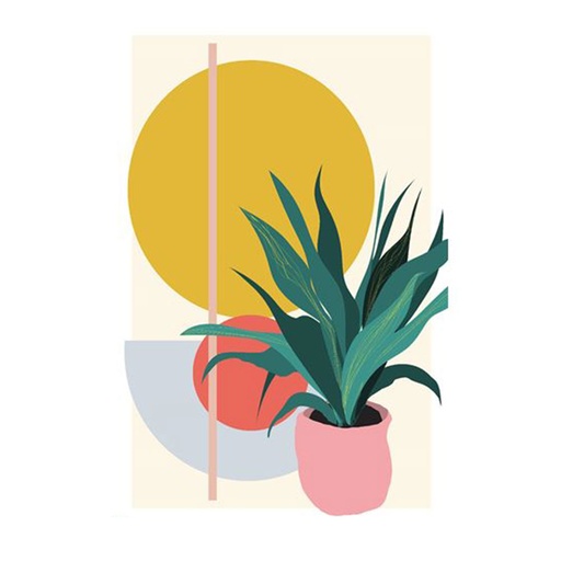 [IM3FLGW01] Abstract Potted Plant Poster