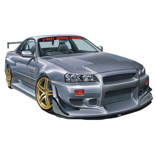 [HC2RWQR01] Aoshima Nissan C-West BNR34 Skyline GT-R 1/24 Scale Model