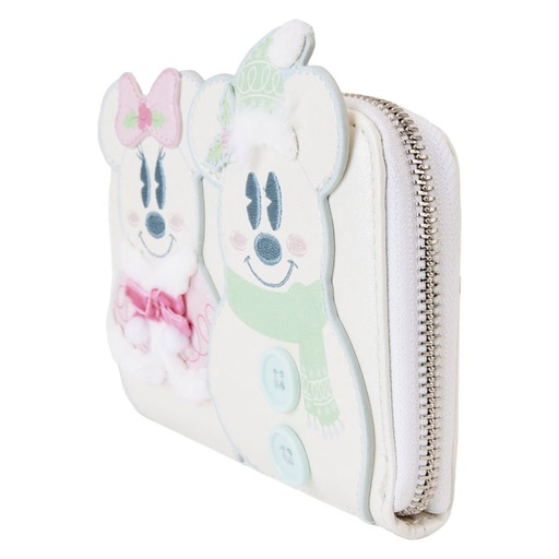 [IC16HBML01] Disney Mickey & Minnie Pastel Snowman Zip Around Wallet