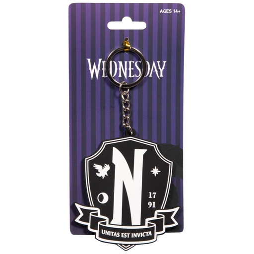 [IC16YBBM01] Wednesday Nevermore Crest Keychain