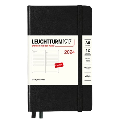 [RG1WCKV01] Leuchtturm 2024 Daily Pocket Planner A6 (Black)