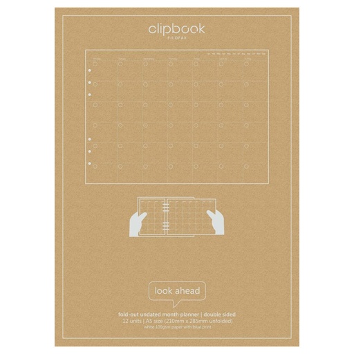 [BM3EIQB01] Filofax A5 Month Planner Clipbook Refill