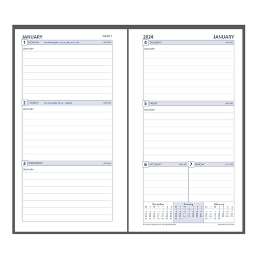 [WS5AHPW01] Collins Debden Personal 6-Ring WTV 2024 Dayplanner Refill