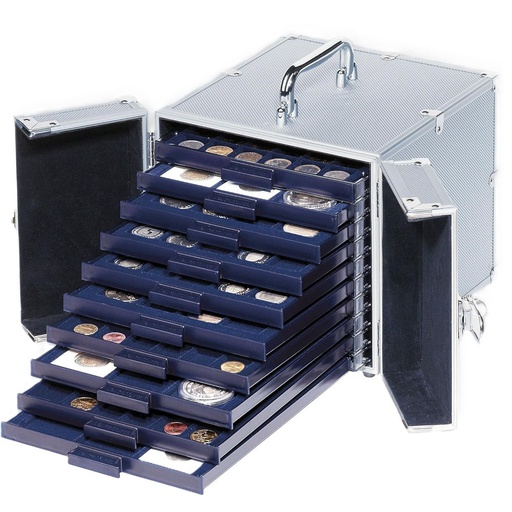 [RG2RQWG01] Leuchtturm S10 Coin Box Carry Cargo Case (Silver/Blue)