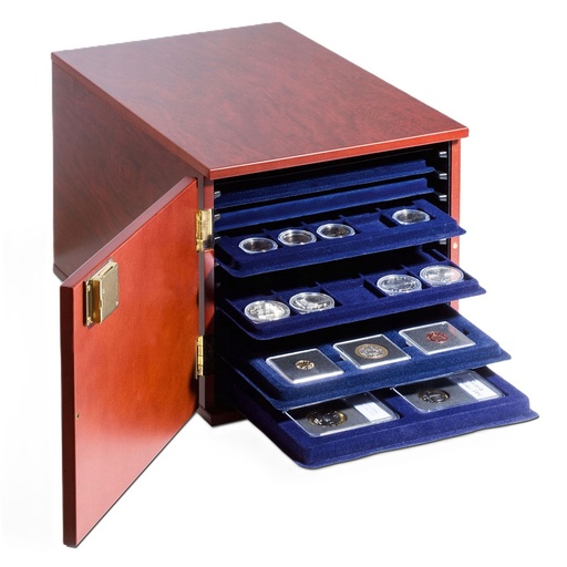 [RG2KKXE01] Leuchtturm Tab Trays Coin Cabinet (Mahogany)