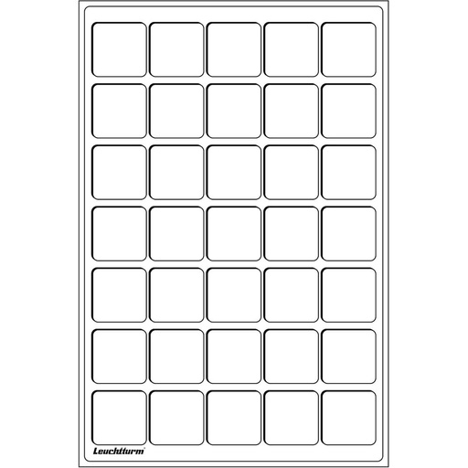 [RG2GMQI01] Leuchtturm Square-Spaced 35pc 39mm Coin Tray L 2pk